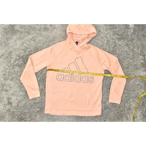 Adidas Pink Pullover Hoodie Women's Medium Polyester Long Sleeve Solid Climawarm - Picture 2 of 7